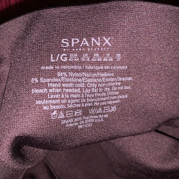 Spanx Womens Leggings Size Large Plum Stretch Shaping Knit Pants Pull On - Picture 2 of 13